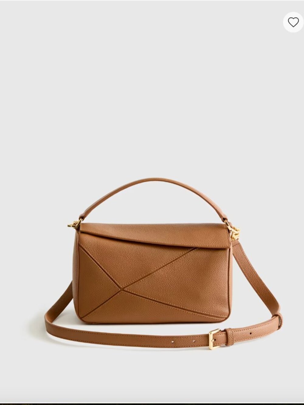 Quince Italian Leather Patchwork Crossbody Bag Cognac Color - Picture 12 of 16